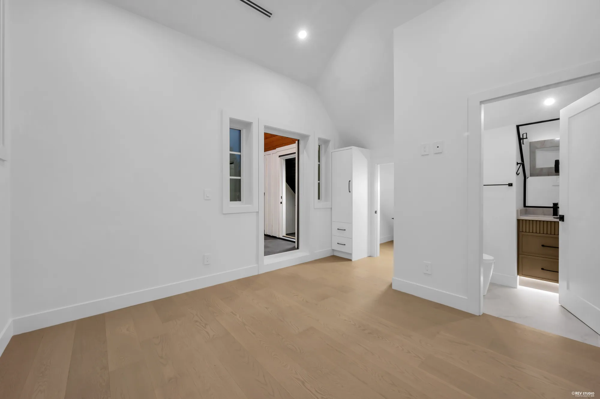 The same room from the stair, showing its height